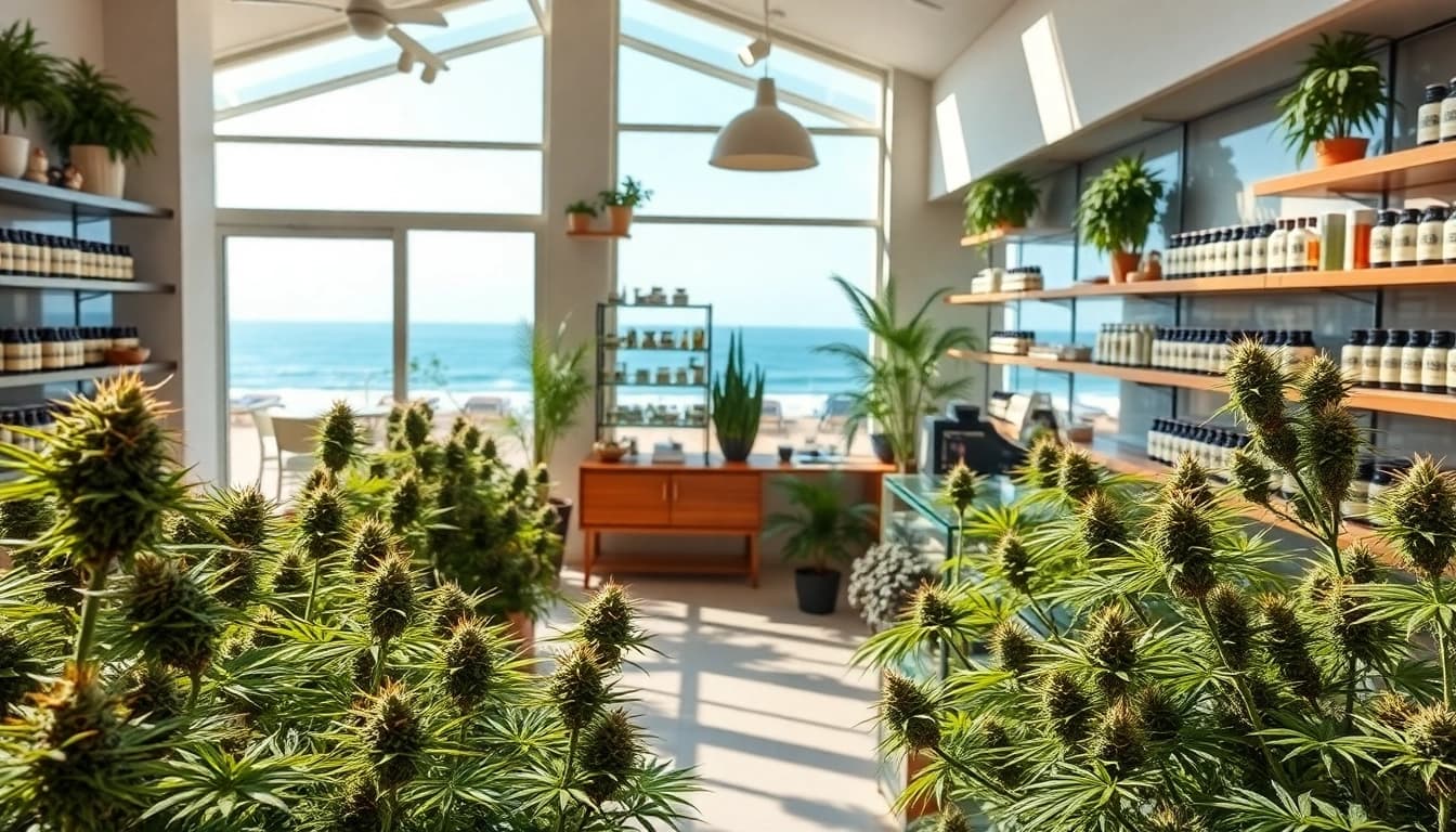 Besucher erkunden Weedmaps Lloret de Mar in einem einladenden Cannabis-Geschäft.