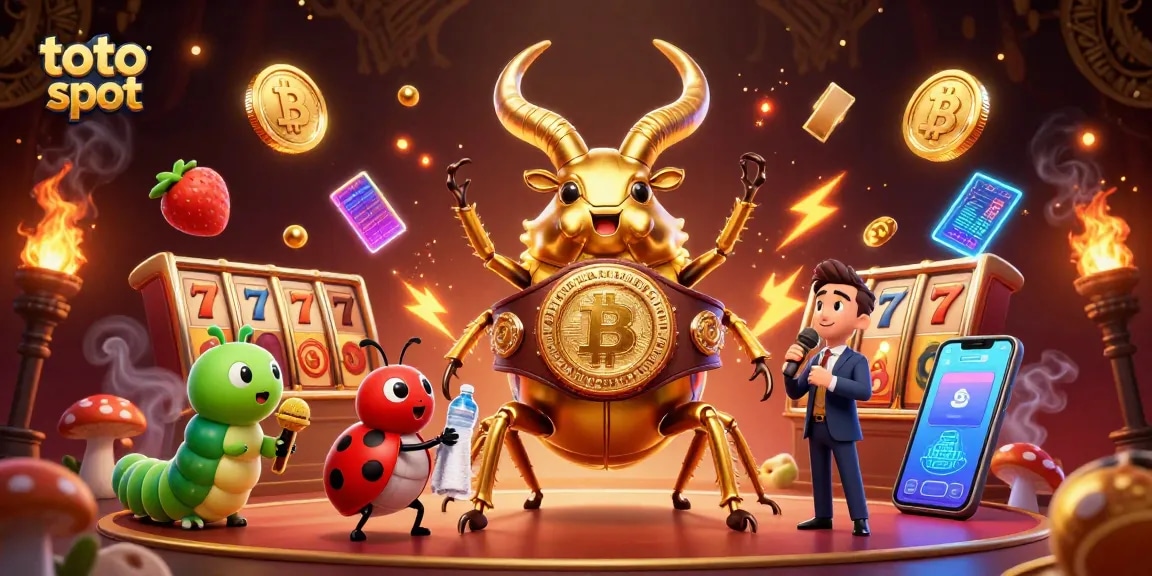Engage with the exciting toto slot scene featuring cartoon characters showcasing vibrant slot game elements.