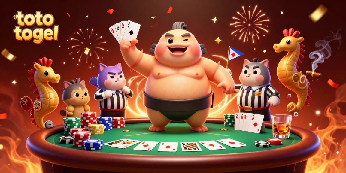 Toto togel menampilkan ikan fugu 3D berukuran besar dalam ring bawah laut dengan wasit ikan lele, dan penonton kuda laut.
