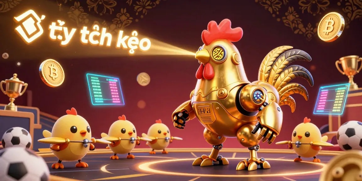Experience engaging tỷ lệ kèo action with sports betting symbols and dynamic futuristic elements in this vibrant illustration.