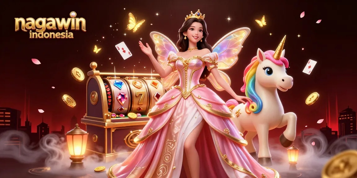 Experience the thrill of nagawin indonesia with a vibrant casino scene featuring exciting slots and a dazzling unicorn.