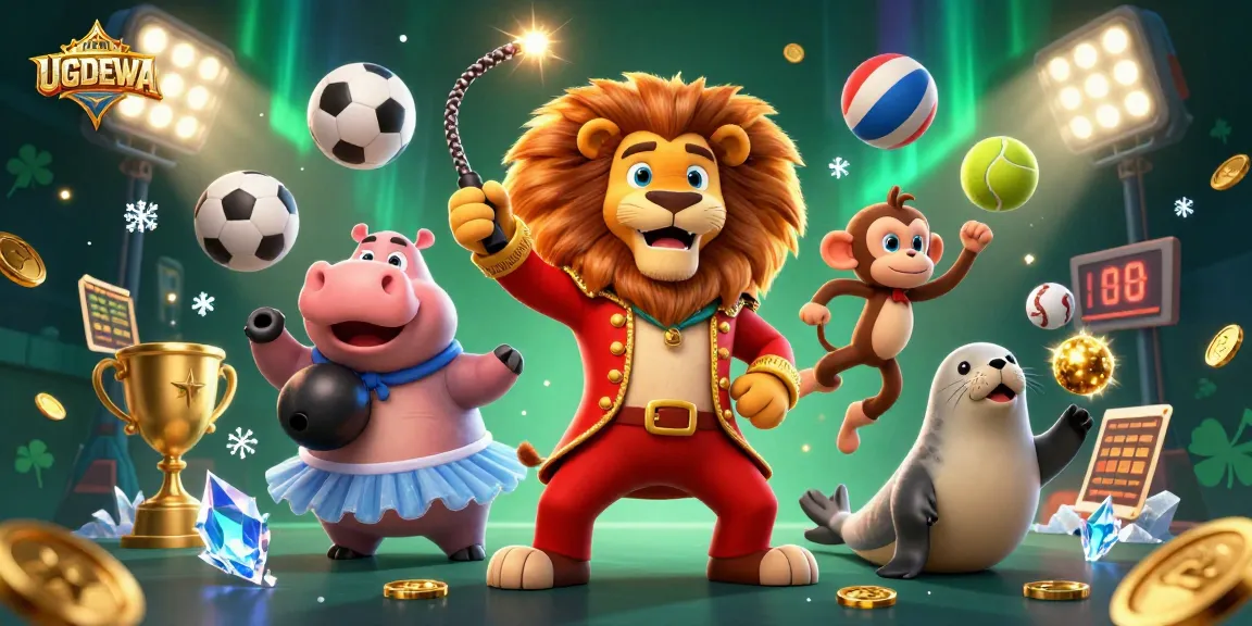 Experience the thrill of UGDEWA with a lively casino-themed illustration featuring engaging characters and vibrant game elements.
