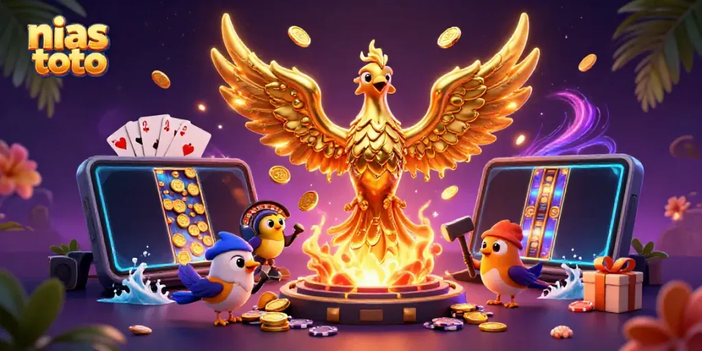 Mainkan nias toto dengan keberuntungan dari phoenix emas dan permainan slot yang menarik.