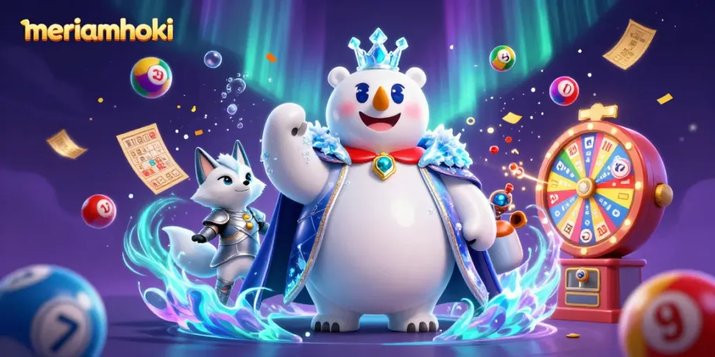 Meriamhoki menampilkan ilustrasi 3D kasino interaktif yang dinamis dengan karakter menarik.