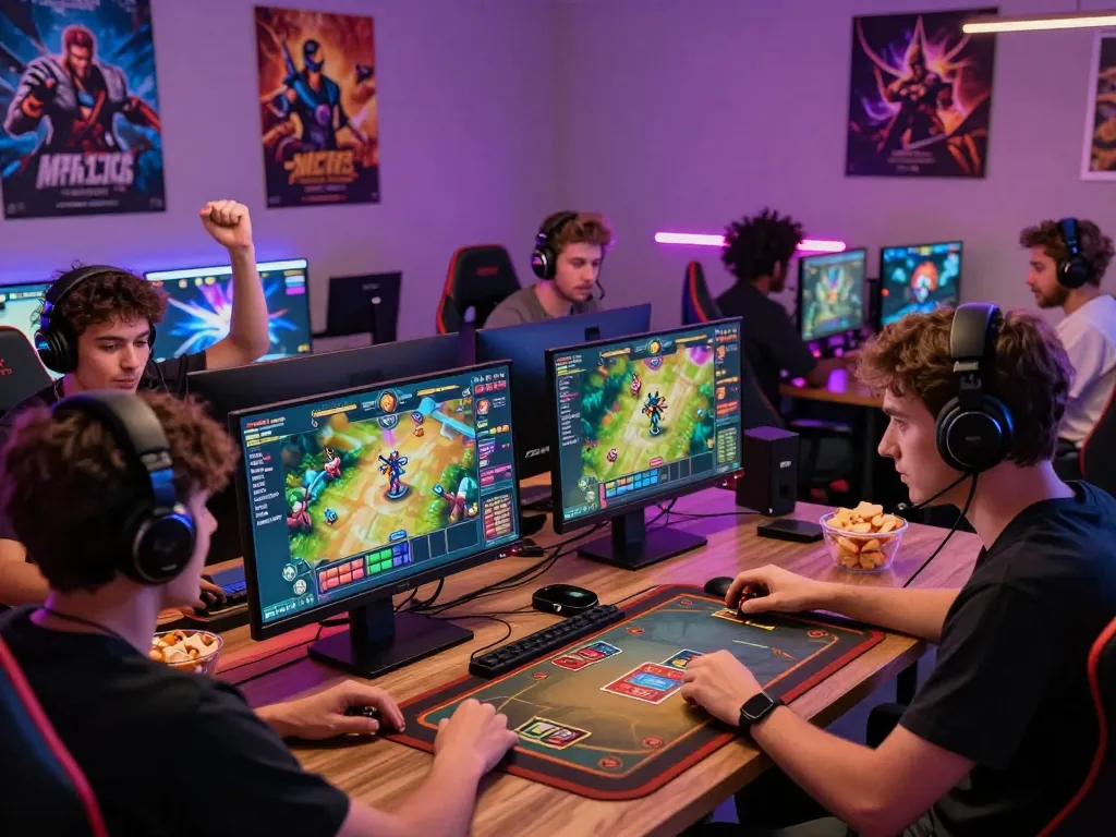 Engaging online gaming moment with players celebrating at tairikvip platform, showcasing vibrant graphics and game excitement.