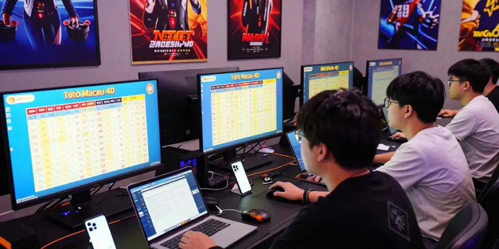 Hasil terbaru Toto Macau 4D ditampilkan di layar, menunjukkan suasana bermain yang penuh semangat.