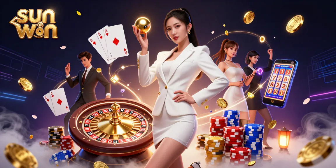 Experience the thrill of sun win with a glamorous scene featuring casino action elements.