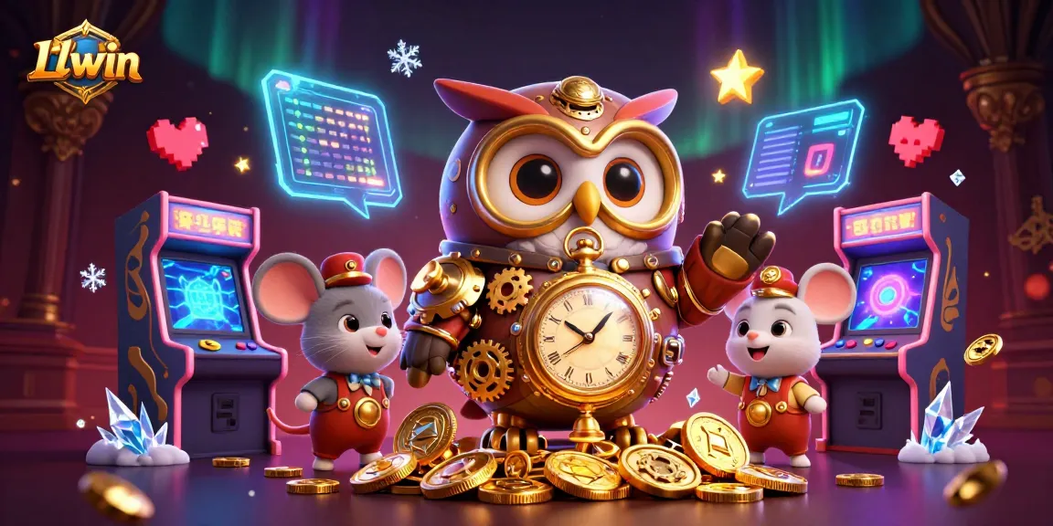 Engage with Llwin Casino's thrilling atmosphere featuring a time-traveling owl and dynamic gaming elements.