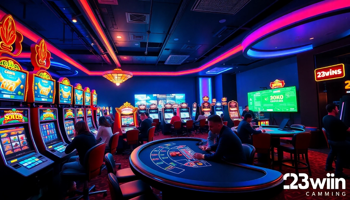 Experience the thrilling atmosphere of 23win's online casino with vibrant games and engaging players.