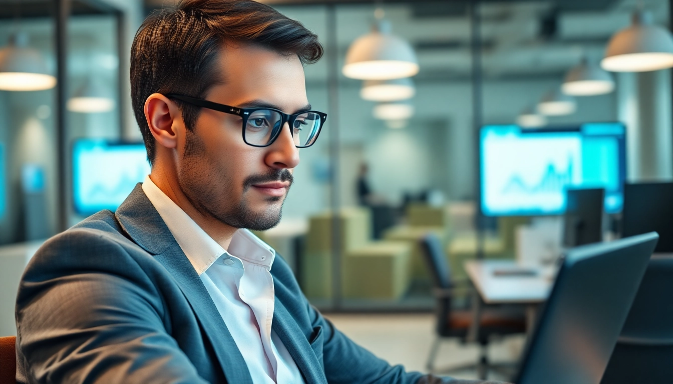 Strategi pemasaran digital starjepang dengan analisis data di kantor modern.
