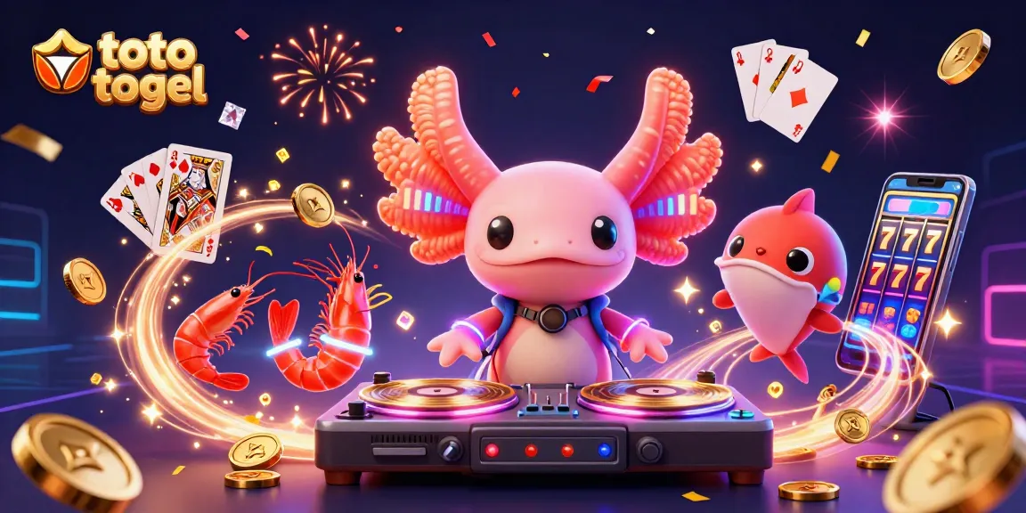 Toto togel menghadirkan keseruan dengan DJ axolotl dan shrimp menari di kasino digital