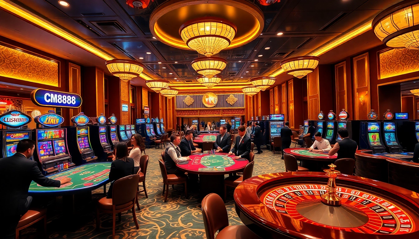 Play exciting casino games at CM8888 with vibrant tables and thrilling atmosphere.