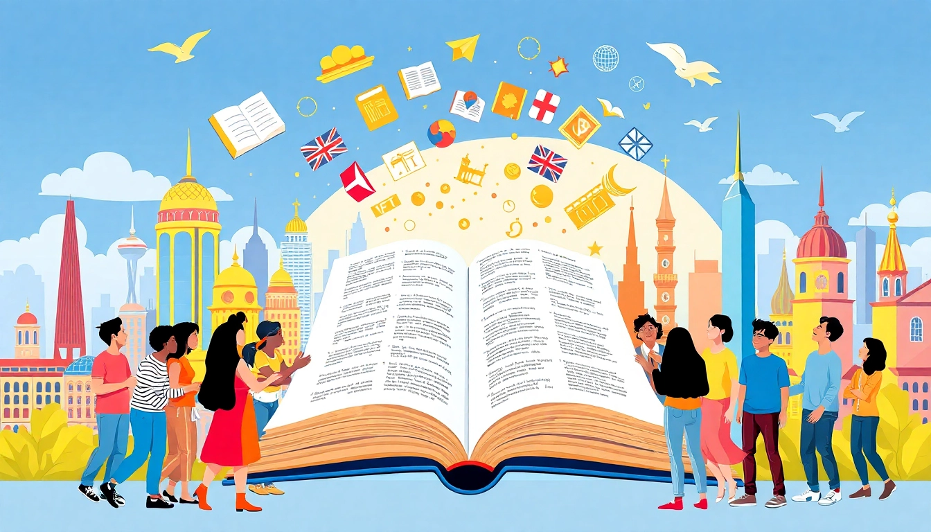 Engaged individuals exploring general knpwledge through a vibrant, illustrated book filled with trivia.