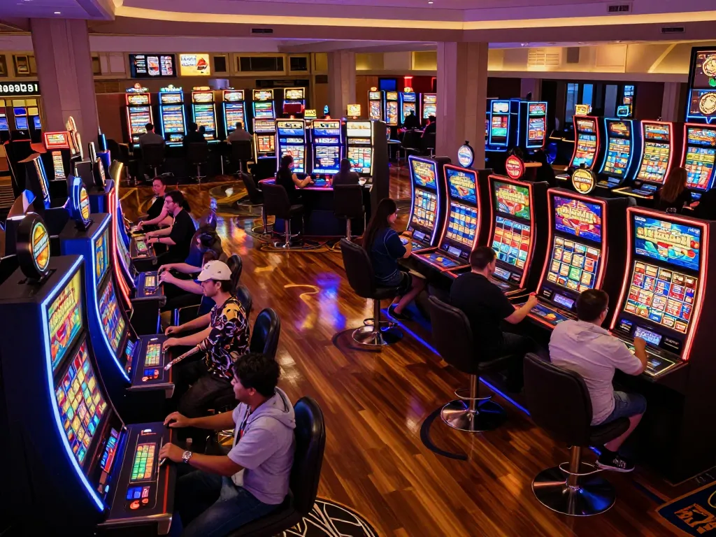 Celebrate a big win at Rajabet123 slot machines in a vibrant casino atmosphere.