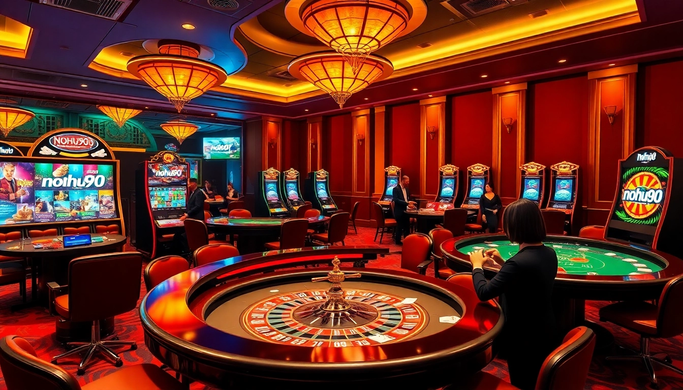 Experience the excitement of nohu90 at elite casino tables and vibrant slot machines.