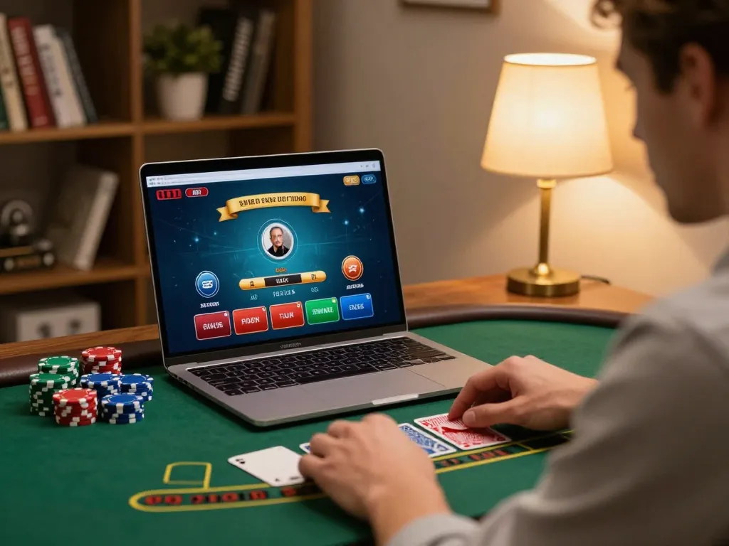 Player engaged in online gaming with ZEUS222 strategy visible on laptop screen.
