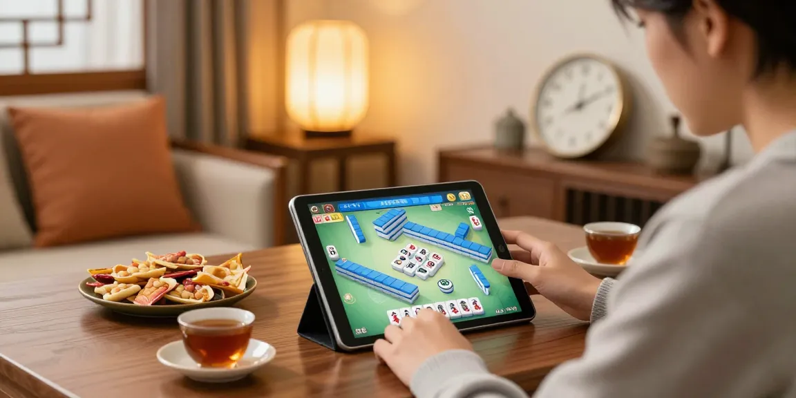 Engaging Mahjong gameplay with cika4d app in a cozy home environment.