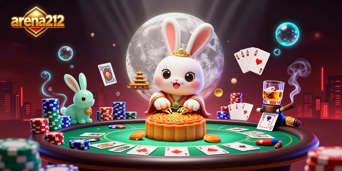 arena212 menghadirkan aksi seru dengan chip poker dan permainan di latar belakang yang memukau.