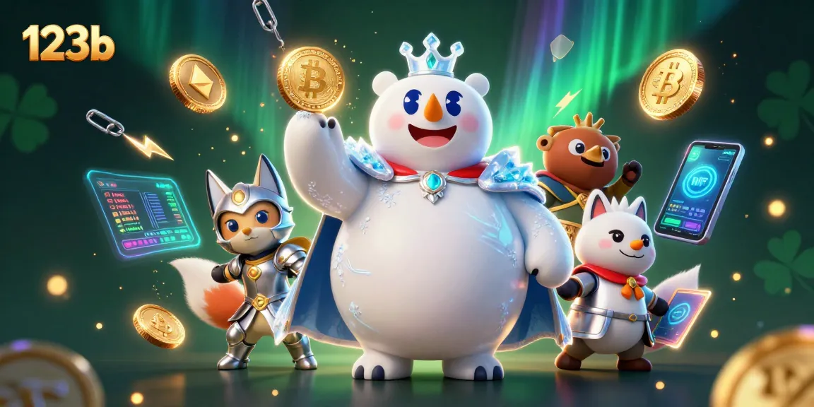 Engage in thrilling gameplay opportunities with 123b as a polar bear king and fox ally navigate a vibrant casino crypto landscape.