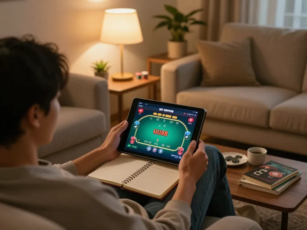 Engage with UU88 love while playing poker online in a cozy home environment.