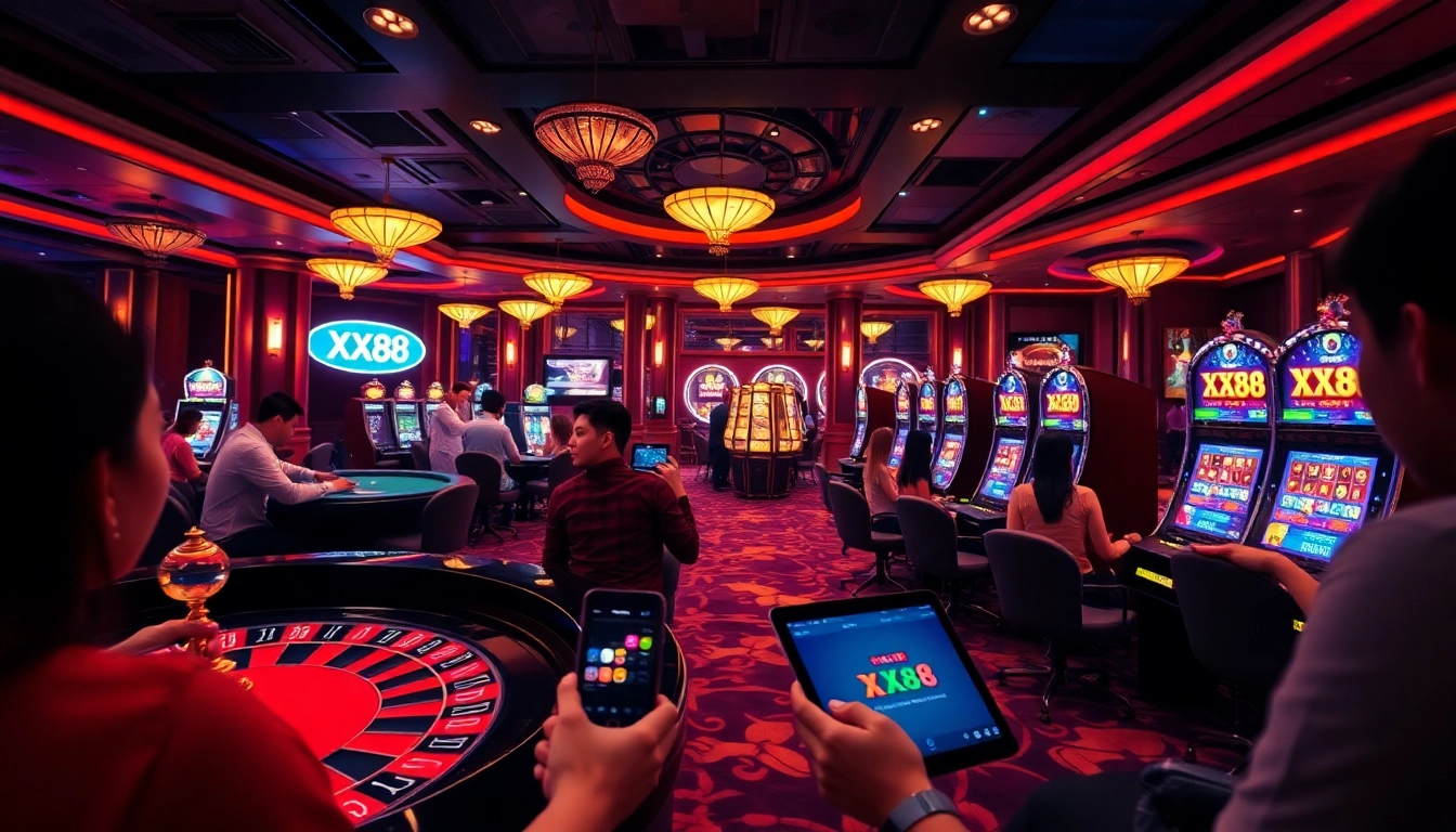 Experience the excitement of gambling at XX88 with vibrant casino elements and engaging gameplay.