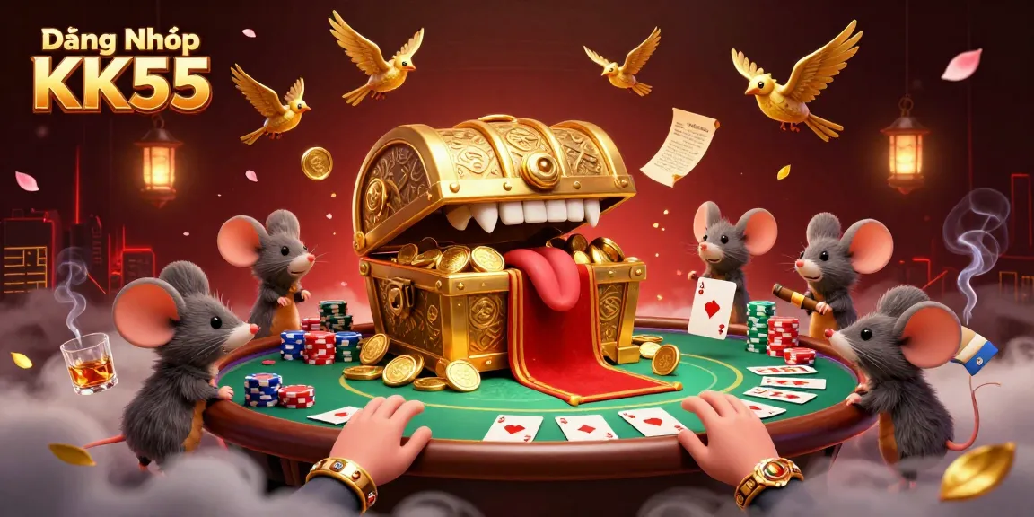 Experience the thrill of Đăng Nhập KK55 in an engaging casino scene with animated characters and game elements.