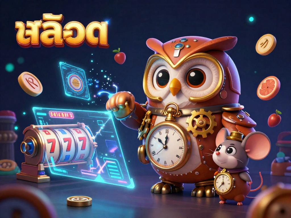 Engage in thrilling สล็อต gameplay with dynamic slot reels and whimsical time-traveler characters.