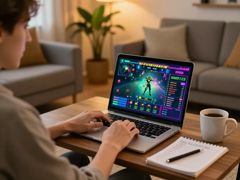 Player engages with Joker123 games on organicsuperfoodshub while practicing responsible betting strategies.