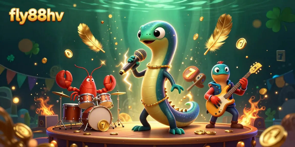 Experience thrilling gameplay at fly88hv with a vibrant underwater casino stage featuring dynamic characters.
