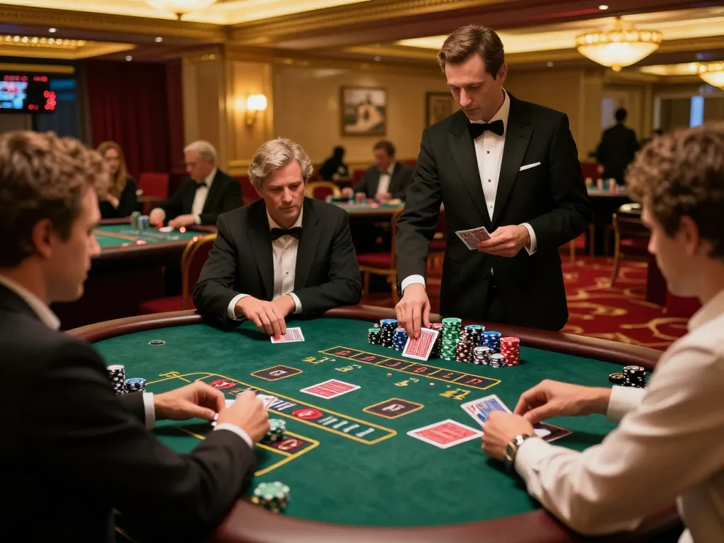 dn88 players engaged at blackjack tables in a vibrant luxury casino atmosphere
