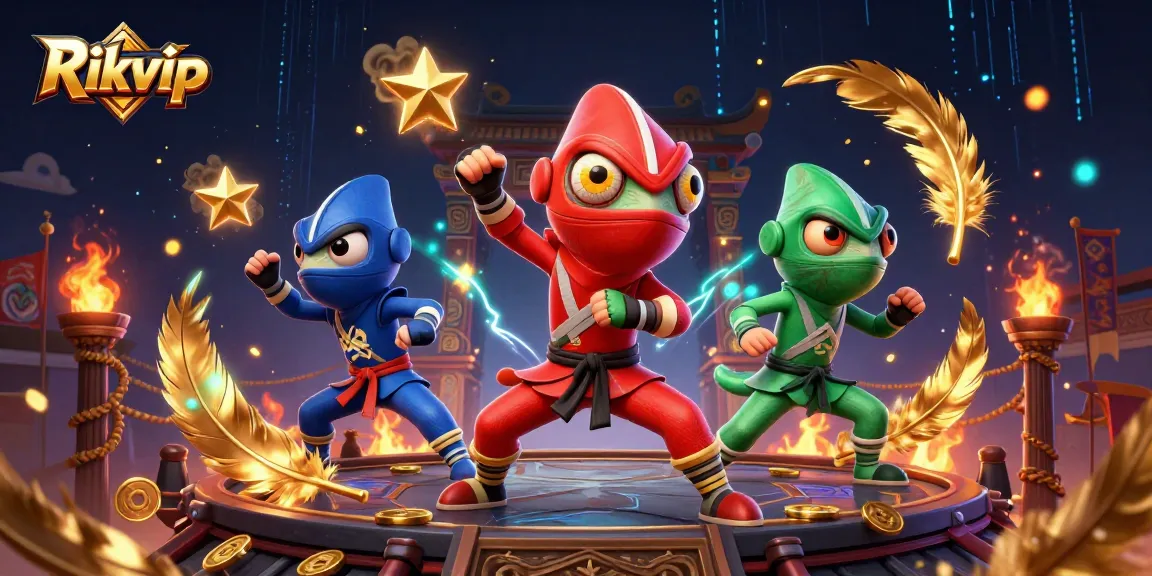 Experience exhilarating gaming with Rikvip featuring ninja chameleons in action.