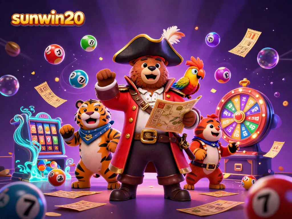Join the excitement at sunwin20 with vibrant lottery games featuring colorful balls and spinning wheels!