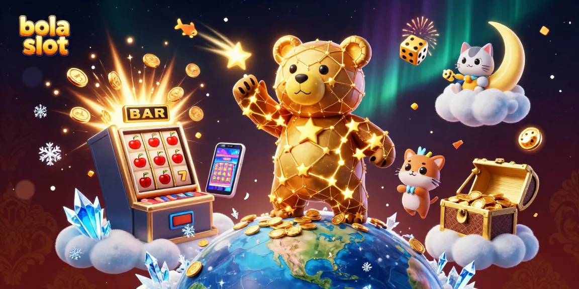Experience the excitement of bola slot with vibrant 3D characters and jackpot elements bursting with action.