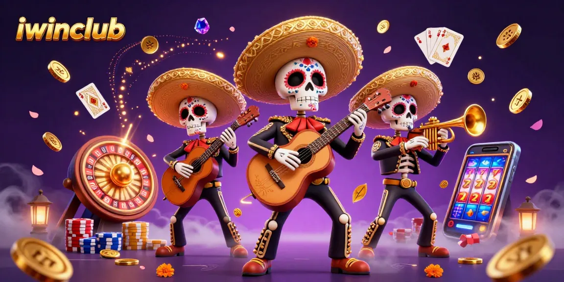 Experience vibrant gameplay with iwinclub's colorful casino atmosphere featuring festive mariachi.