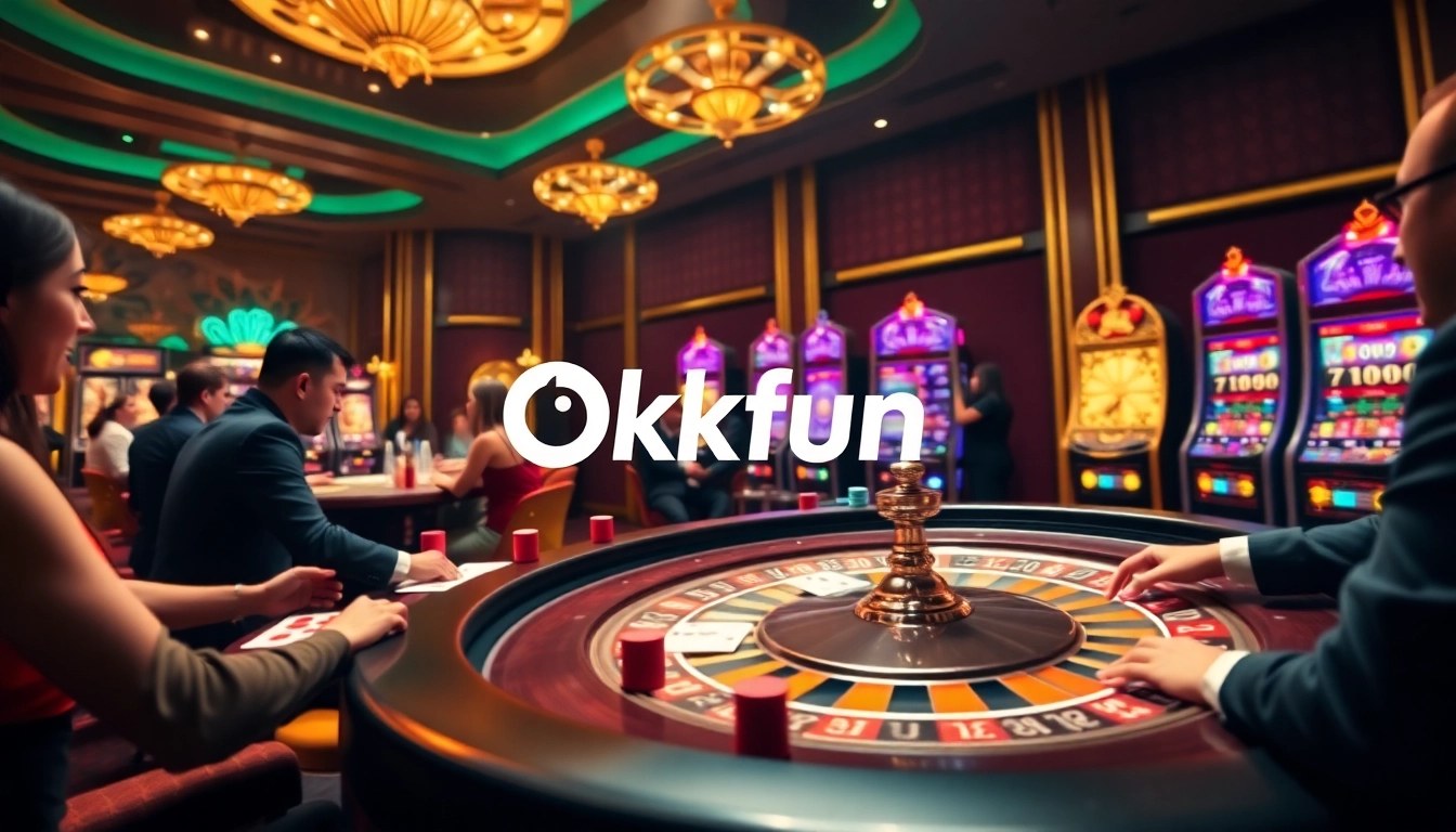 Experience thrilling card games and lively action at Okfun casino, featuring vibrant slots and engaging roulette.