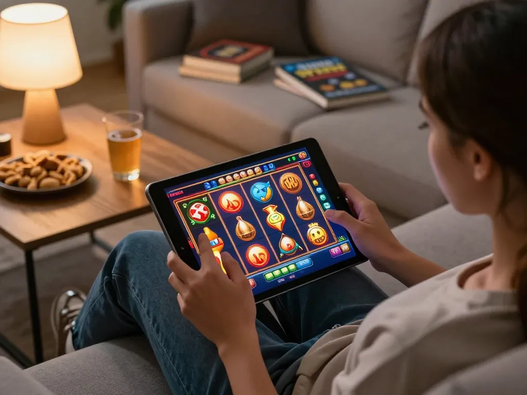 Engaging in slot gameplay on a tablet, jangkar55 brings immersive online gaming to your home.