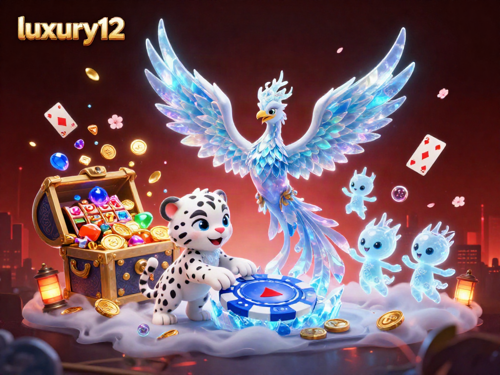 Experience luxury12 at the casino with dynamic 3D illustrations, showcasing exciting gaming elements.