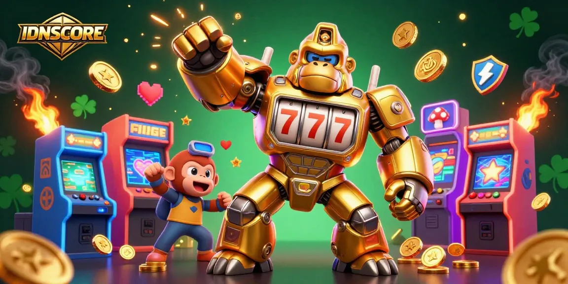 Experience thrilling action on IDNSCORE with a dynamic illustration showcasing gaming excitement and competitive spirit.