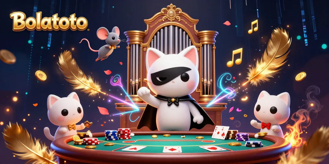 Experience the thrilling Bolatoto poker scene featuring a captivating white cat at the organ.