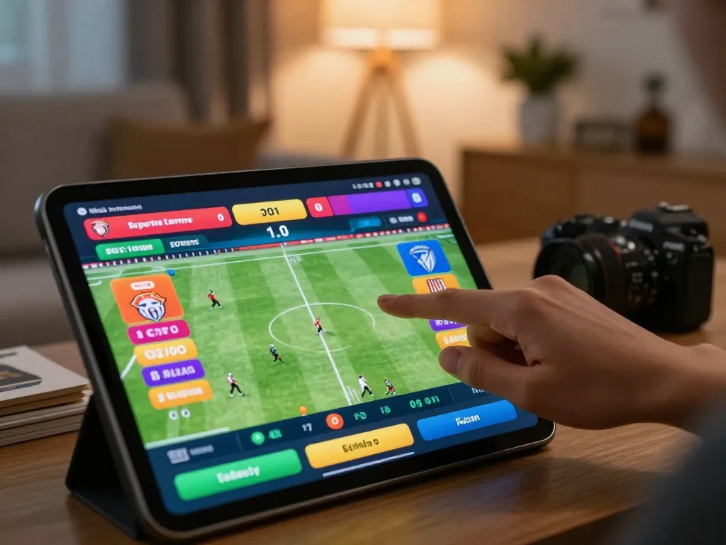 Participant placing a bet on NK88's sports wagering app, showcasing live odds interface in action