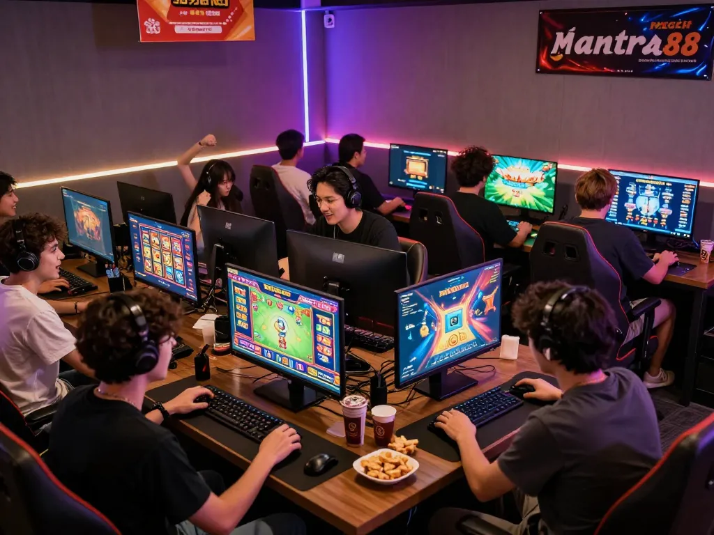 Exciting online gaming atmosphere showcasing mantra88 with diverse players engaged in vibrant games.