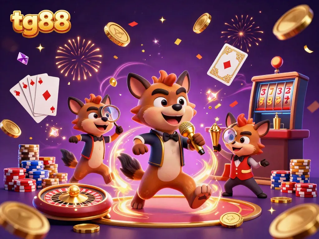 Experience the excitement of tg88 casino with vibrant characters and winning elements.