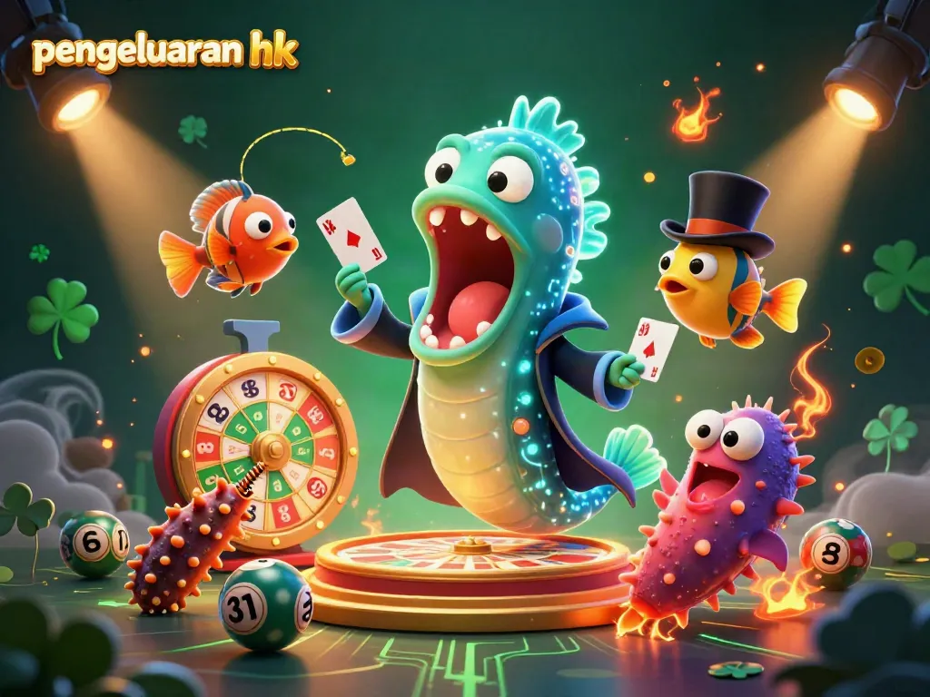 Menampilkan pengeluaran hk dalam gambar animasi lottery yang menggabungkan elemen keajaiban dan energi.