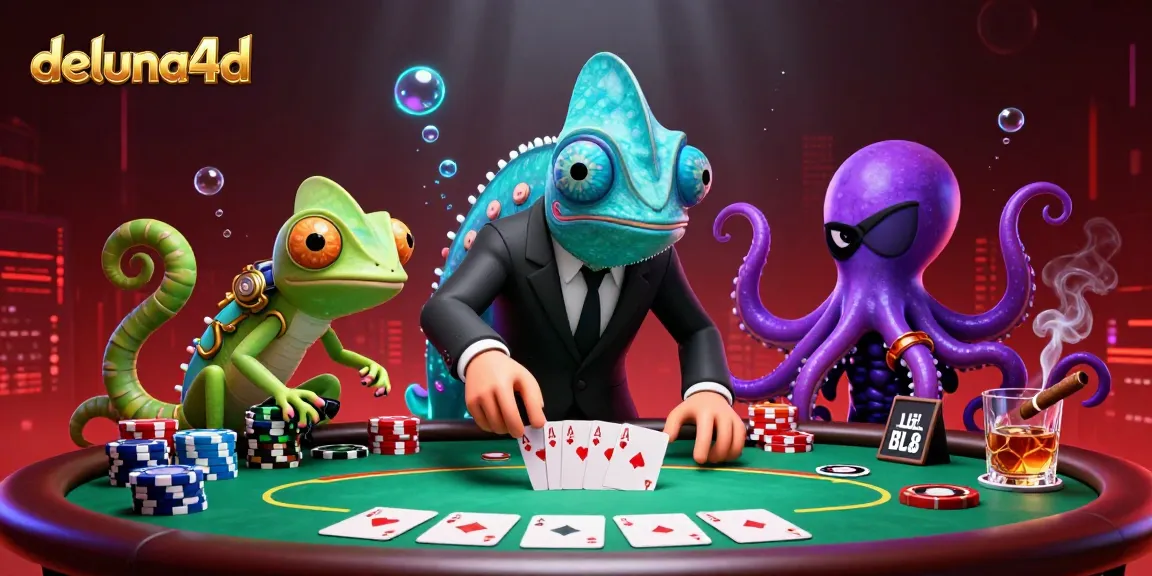 Experience thrilling gaming at deluna4d: 3D illustrated scene of engaging casino action with vibrant characters.