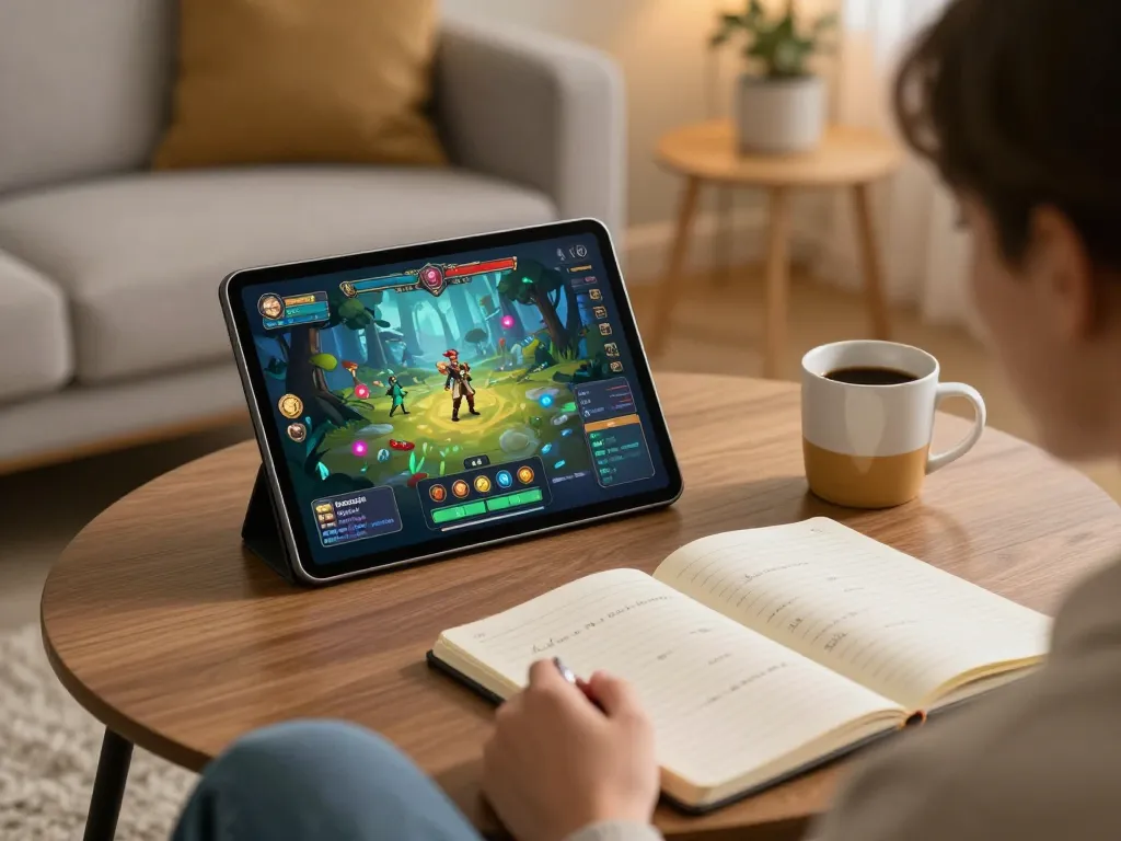 KADAL778 features an engaging online gaming experience showcasing a player using a tablet in a cozy setting