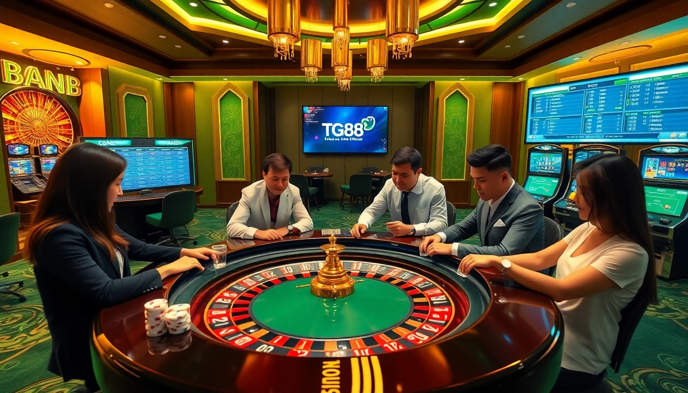 Experience the excitement of the TG88 đăng nhập as players engage in thrilling casino games online, enjoying high stakes.