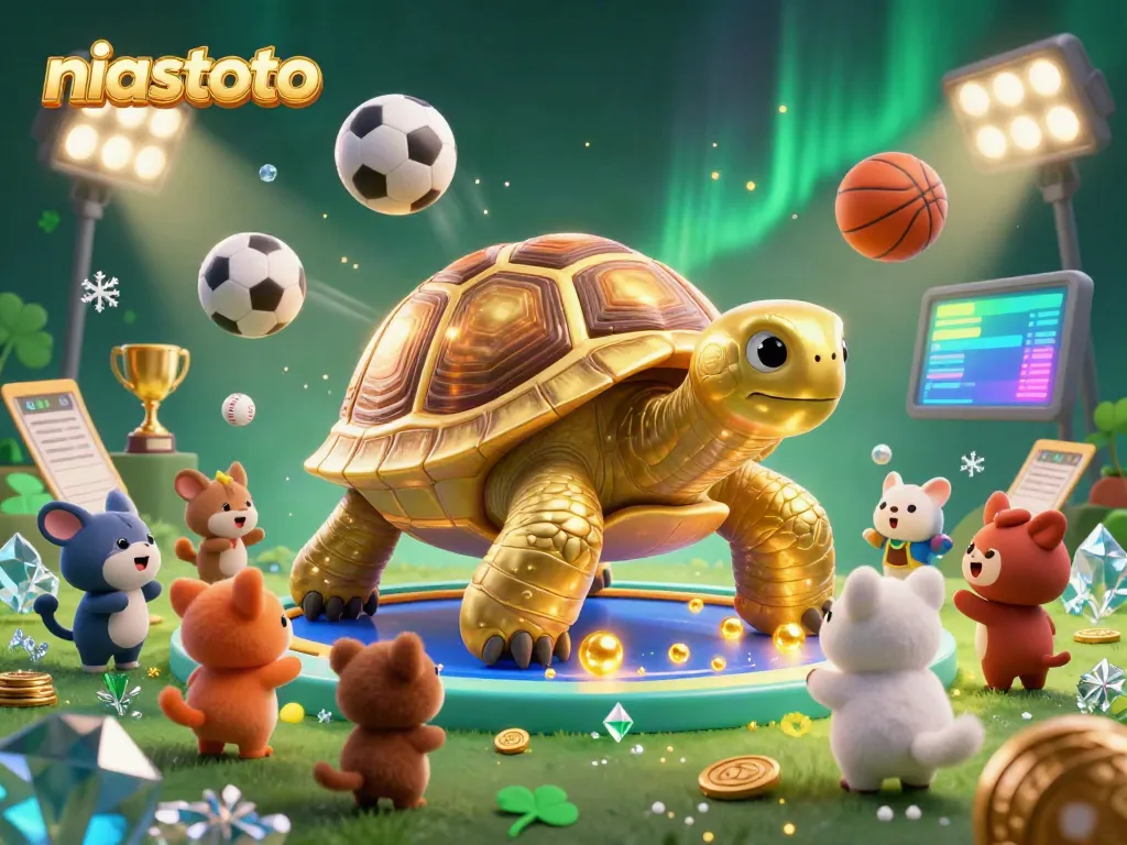 Memenangkan permainan di niastoto dengan penyu emas raksasa sebagai mesin pinball yang memukau.