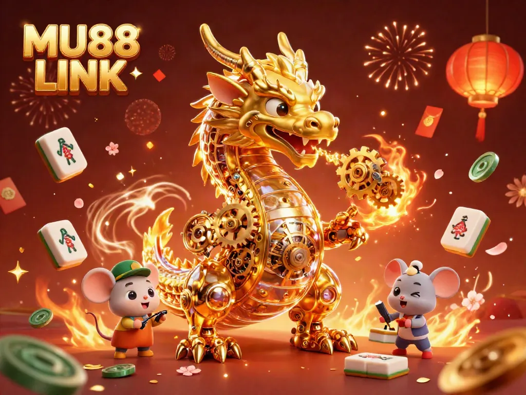 Engage with MU88 LINK through an enchanting casino-themed scene featuring vibrant characters and festive elements.