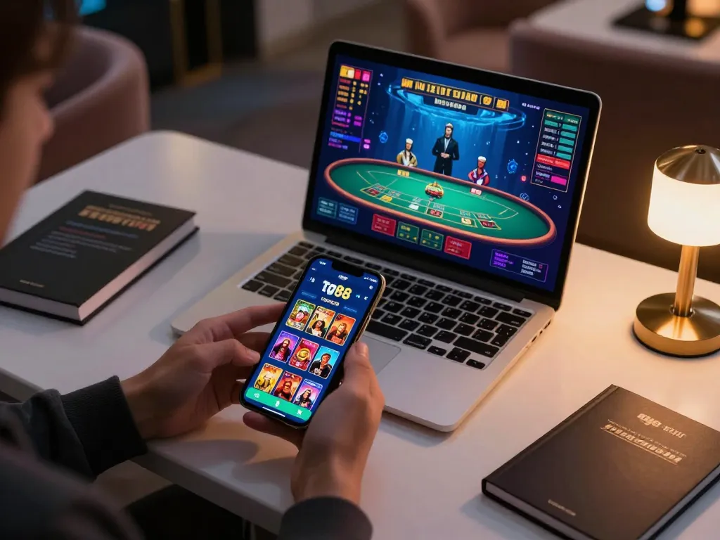 Engaging in tg88 online betting app gameplay on smartphone with vibrant interface and strategic atmosphere.
