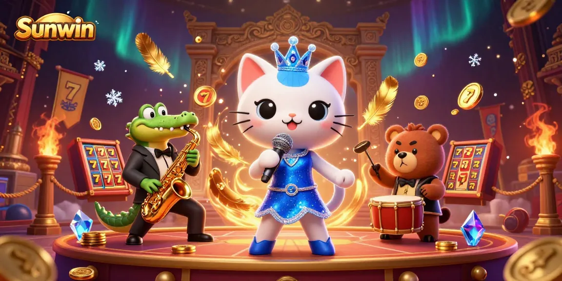 Engage in thrilling gameplay at Sunwin with vibrant casino characters showcasing excitement in a lively environment.